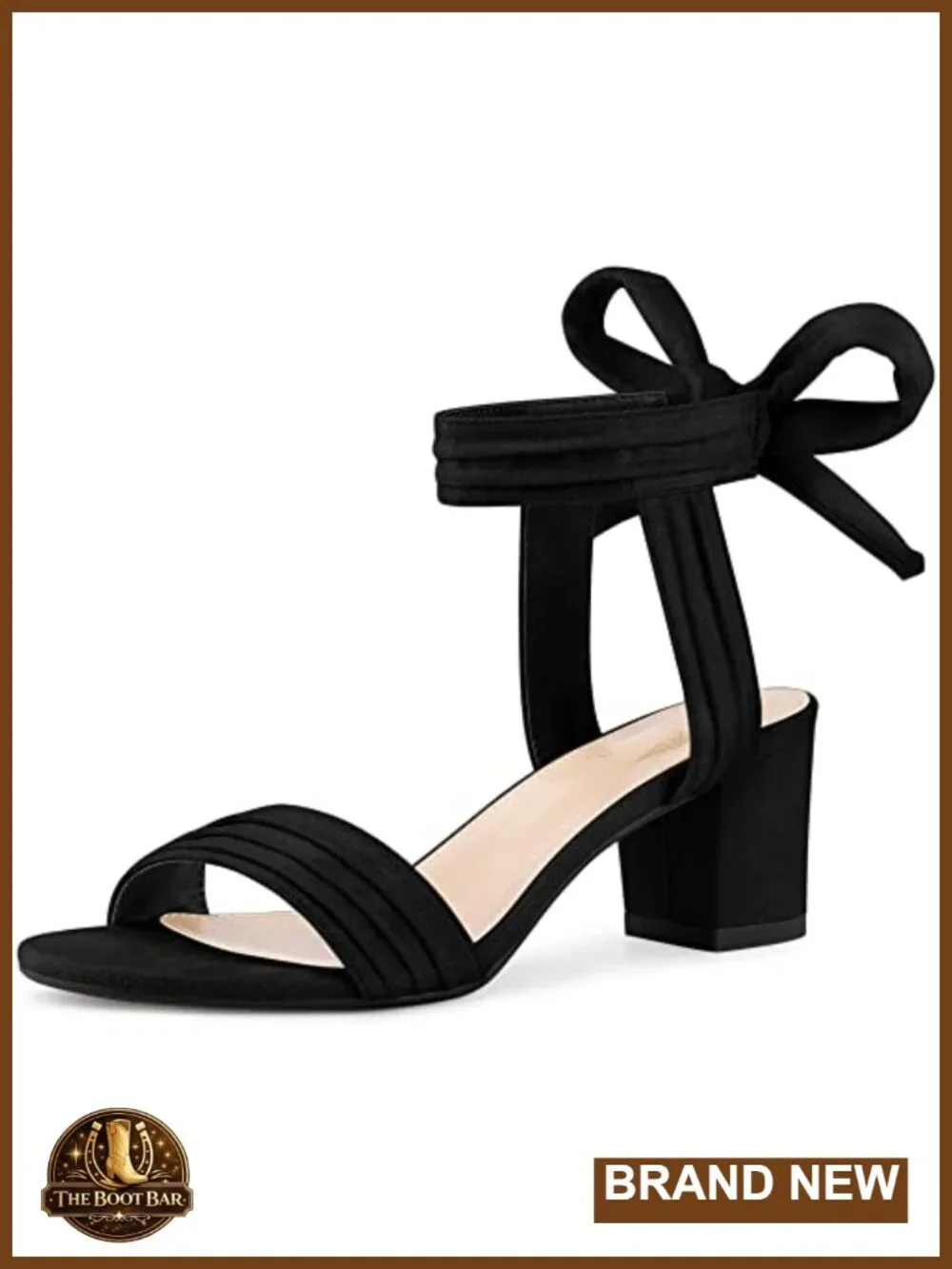 Pleated Open Toe Lace Up Chunky Heels Sandals Women's Faux Suede